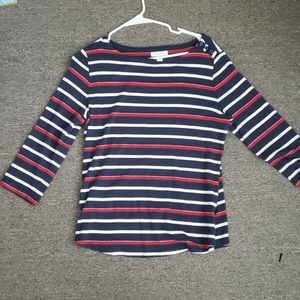 Mid sleeve striped shirt